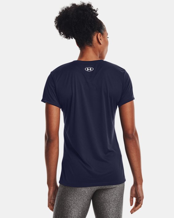Women's UA Velocity Wordmark T-Shirt, Navy, pdpMainDesktop image number 1